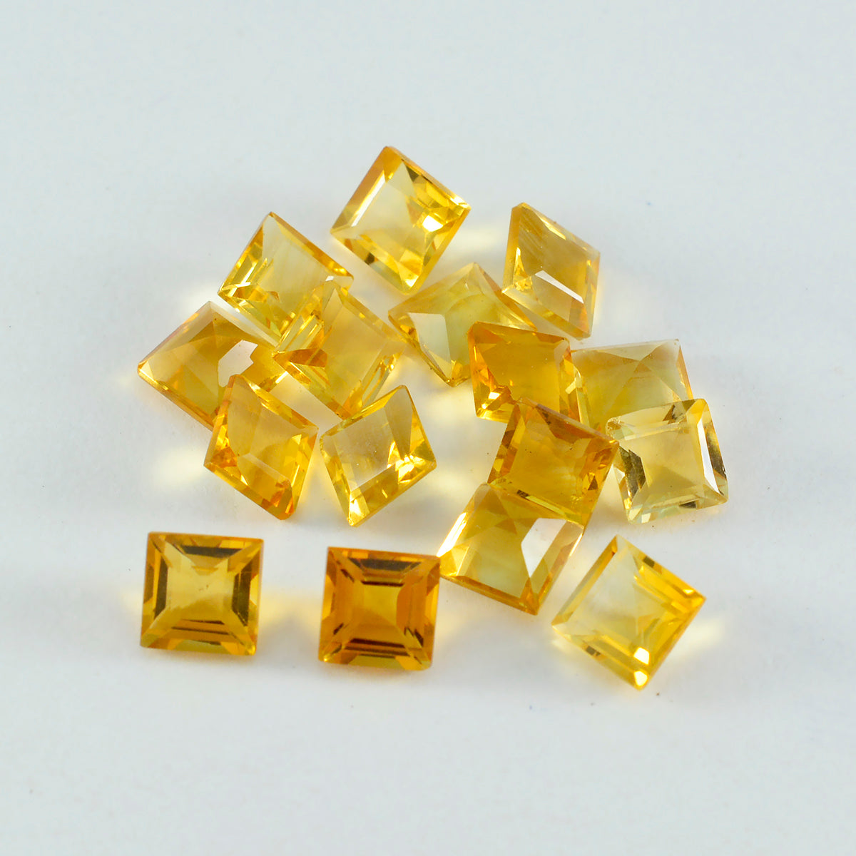 Citrine 1PC Small 8x8 MM Square Faceted Yellow Luster Semi Precious Loose Gemstones
