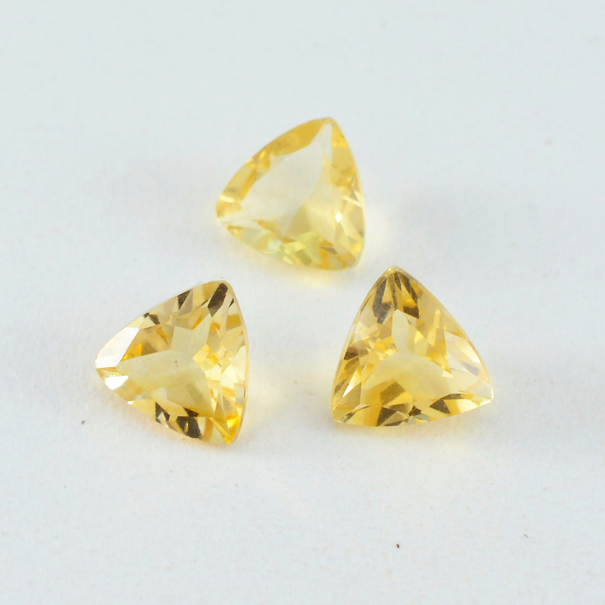 Citrine 1PC Chunky 14x14 MM Triangle Faceted Yellow Genuine Semi Precious Loose Gems Secundaire afbeelding