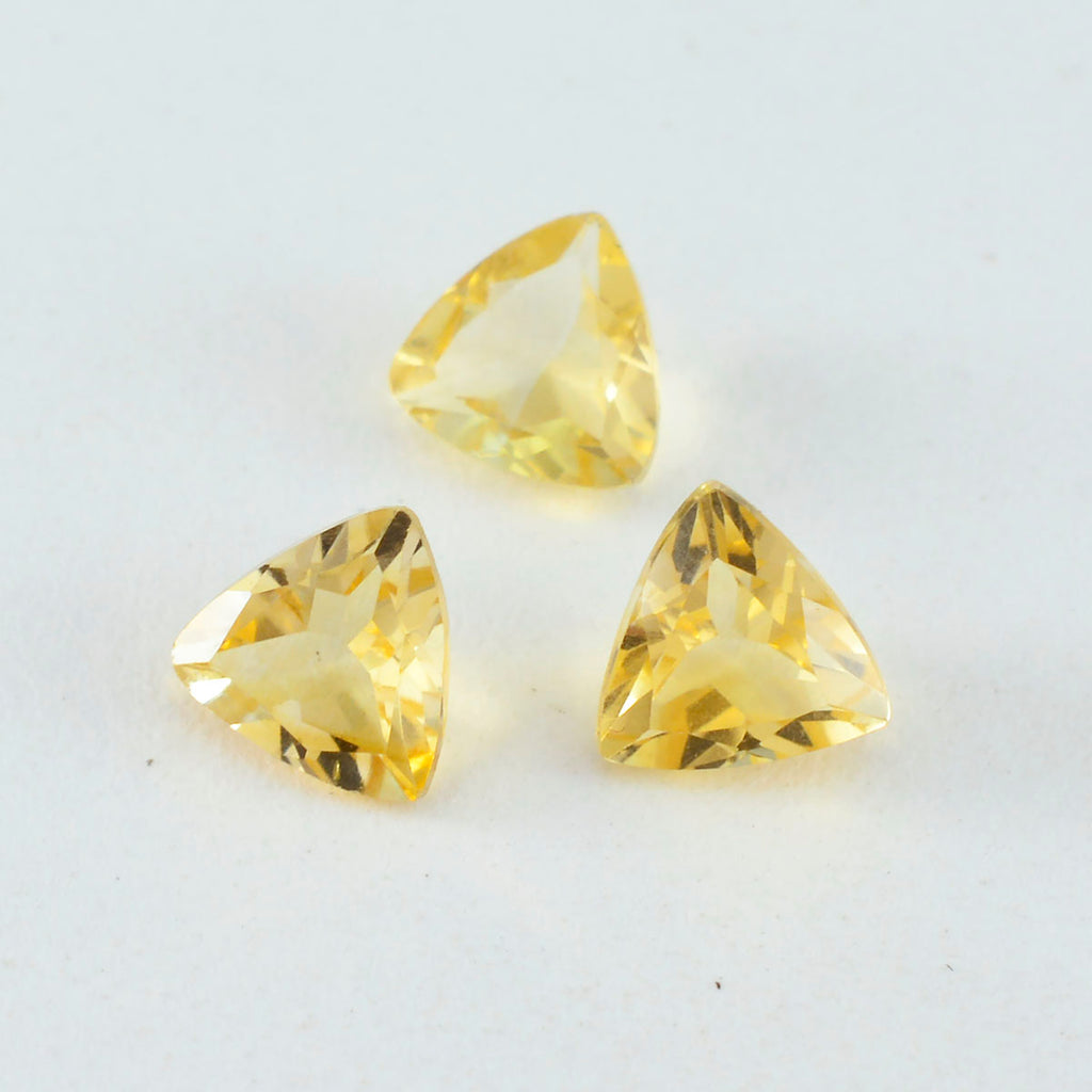 Citrine 1PC Chunky 14x14 MM Triangle Faceted Yellow Genuine Semi Precious Loose Gems
