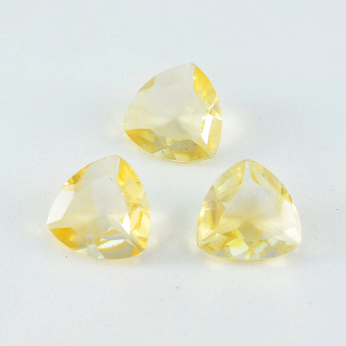 Citrine 1PC Chunky 14x14 MM Triangle Faceted Yellow Genuine Semi Precious Loose Gems Hoofdafbeelding