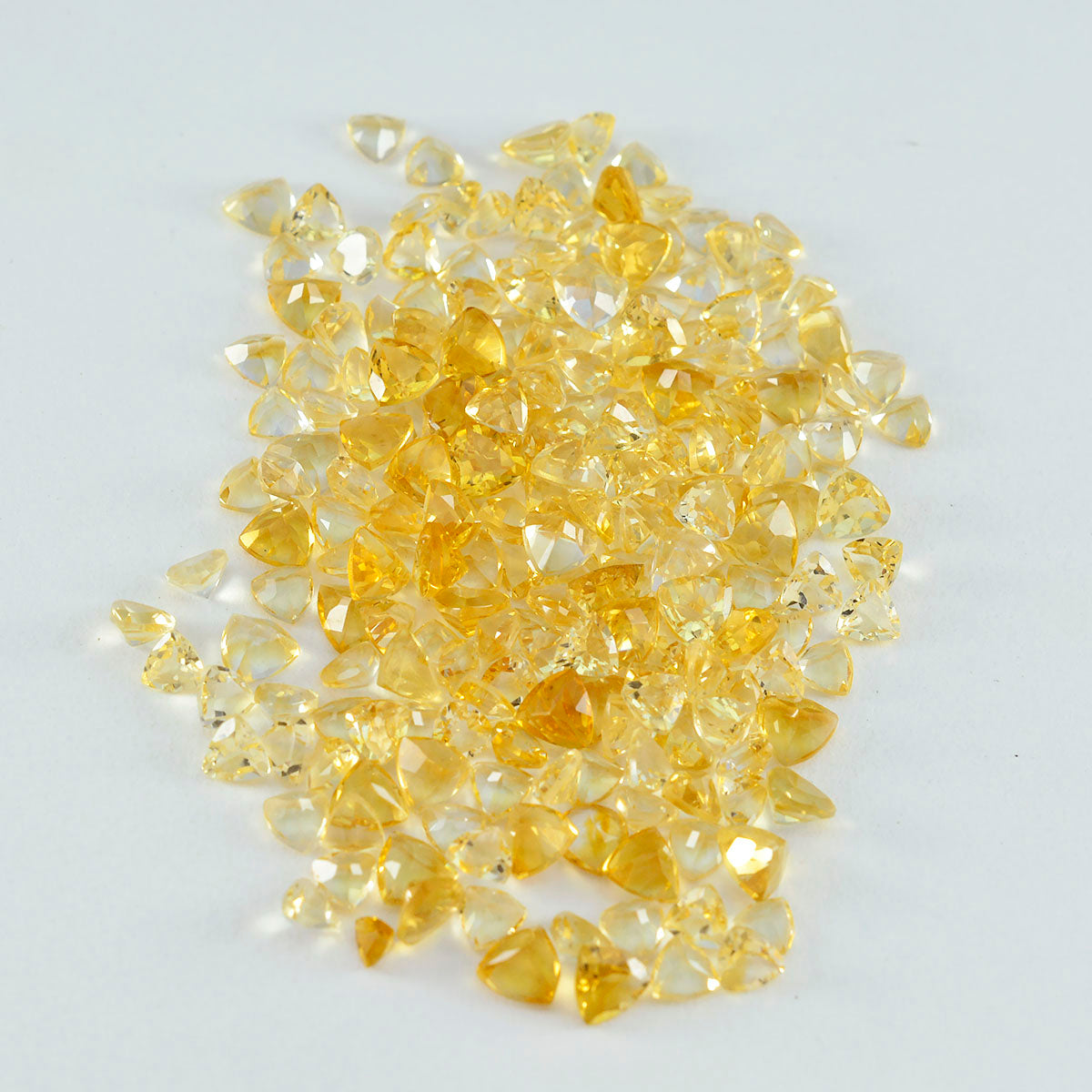 Citrine 10PC Tiny 3x3 MM Triangle Faceted Yellow Fiery Semi Precious Loose Gemstone Huvudsaklig produktbild
