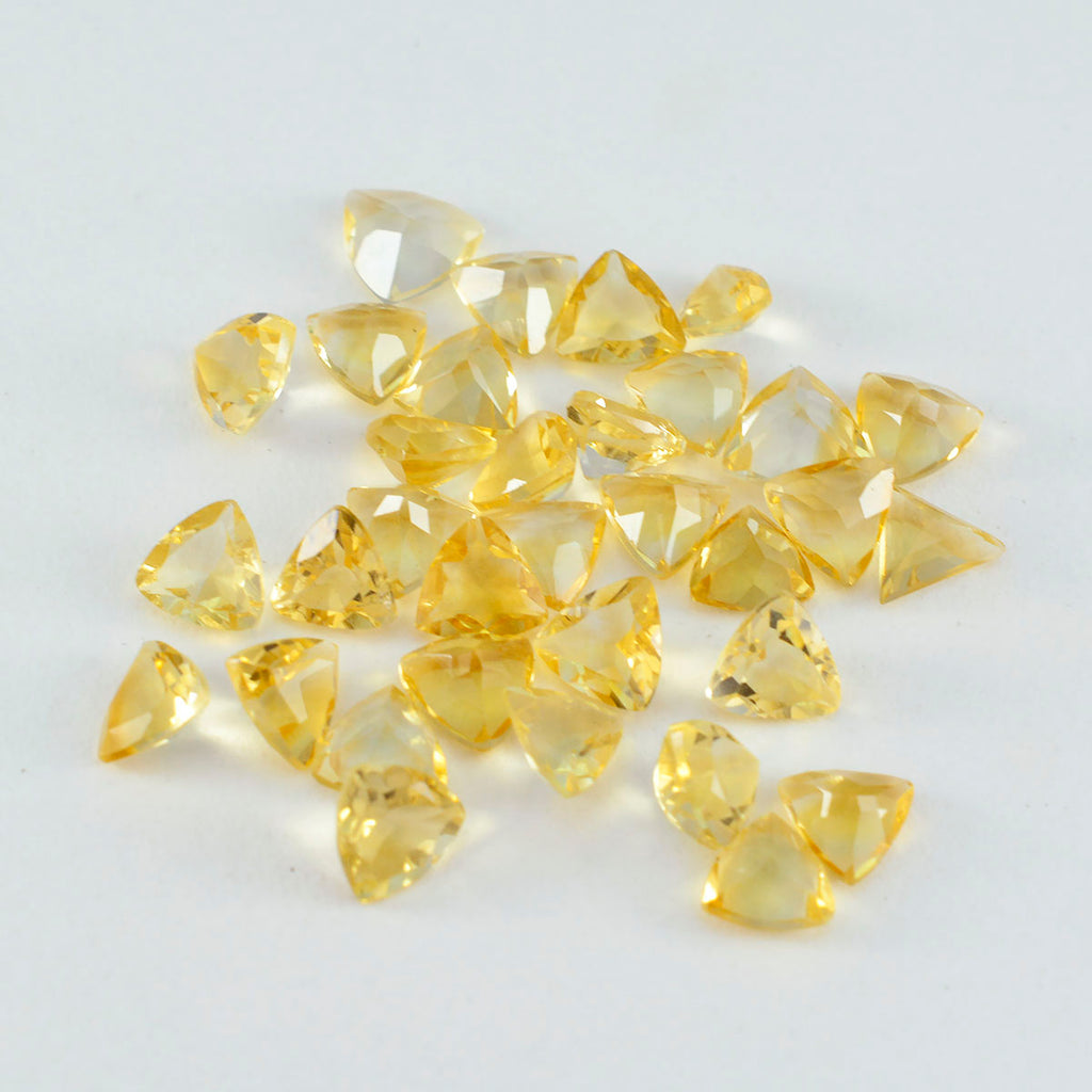 Citrine 1PC Medium 9x9 MM Triangle Faceted Yellow Lustrous Semi Precious Gems