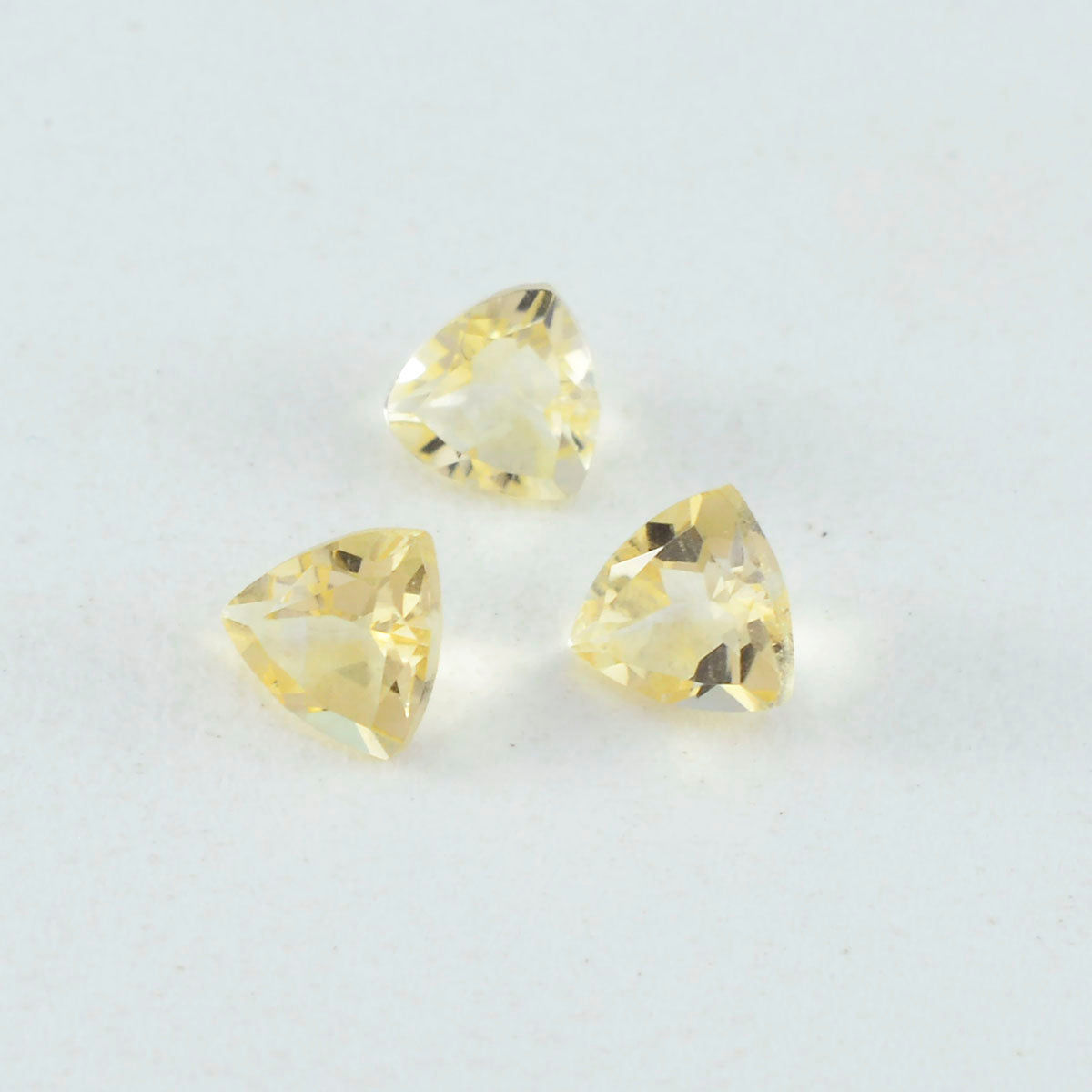 Citrine 1PC Tiny 6x6 MM Triangle Faceted Yellow Polished Semi Precious Loose Gems