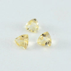 Citrine 1PC Tiny 6x6 MM Triangle Faceted Yellow Polished Semi Precious Loose Gems