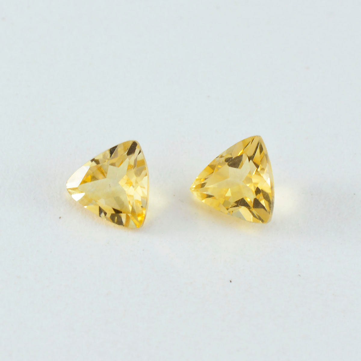 Citrine 1PC Medium 9x9 MM Triangle Faceted Yellow Lustrous Semi Precious Gems