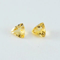 Citrine 1PC Medium 9x9 MM Triangle Faceted Yellow Lustrous Semi Precious Gems