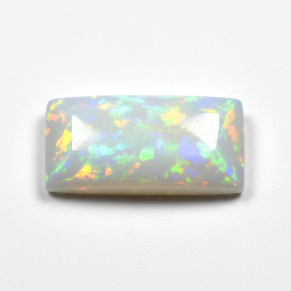 Created Opal 10PC Tiny 4x8 MM Baguette Cabochon White Superior semi Precious Loose Gemstone