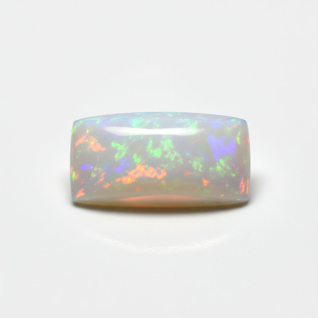 Created Opal 1PC Small 5x10 MM Baguette Cabochon White Pure semi Precious Loose Gemstones