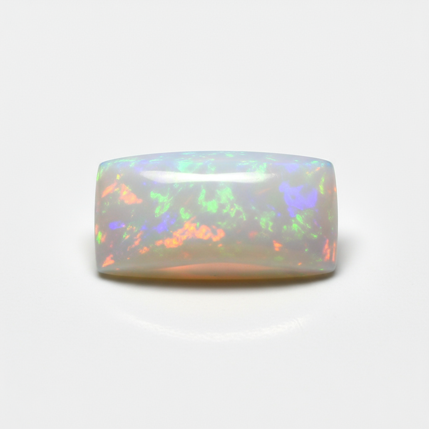 Created Opal 1PC Small 6x12 MM Baguette Cabochon White Fiery semi Precious Semi Precious Gemstone Hoofdafbeelding
