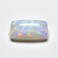 Created Opal 1PC Small 6x12 MM Baguette Cabochon White Fiery semi Precious Semi Precious Gemstone