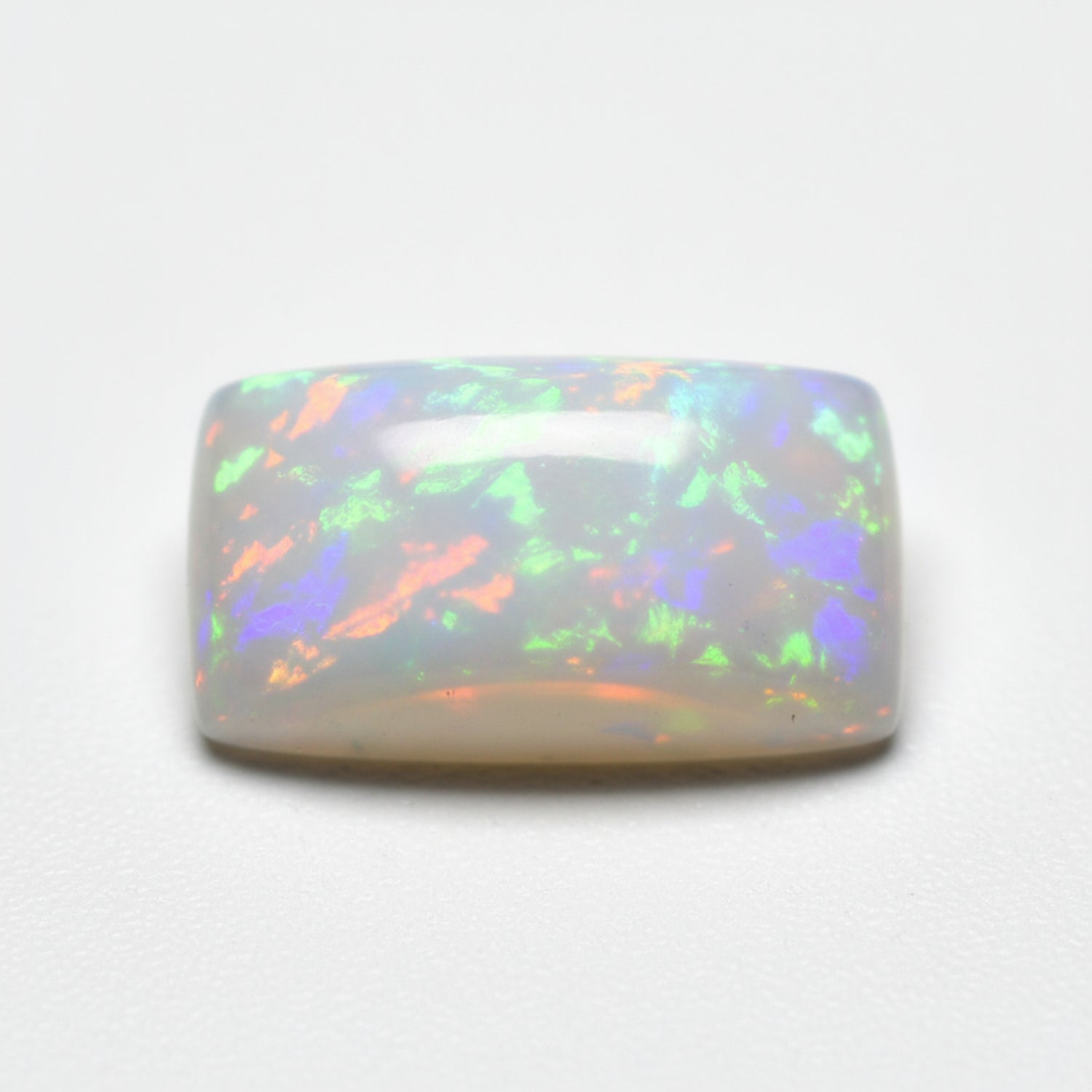 Created Opal 1PC Medium 7x14 MM Baguette Cabochon White Brilliant semi Precious Precious Gemstone