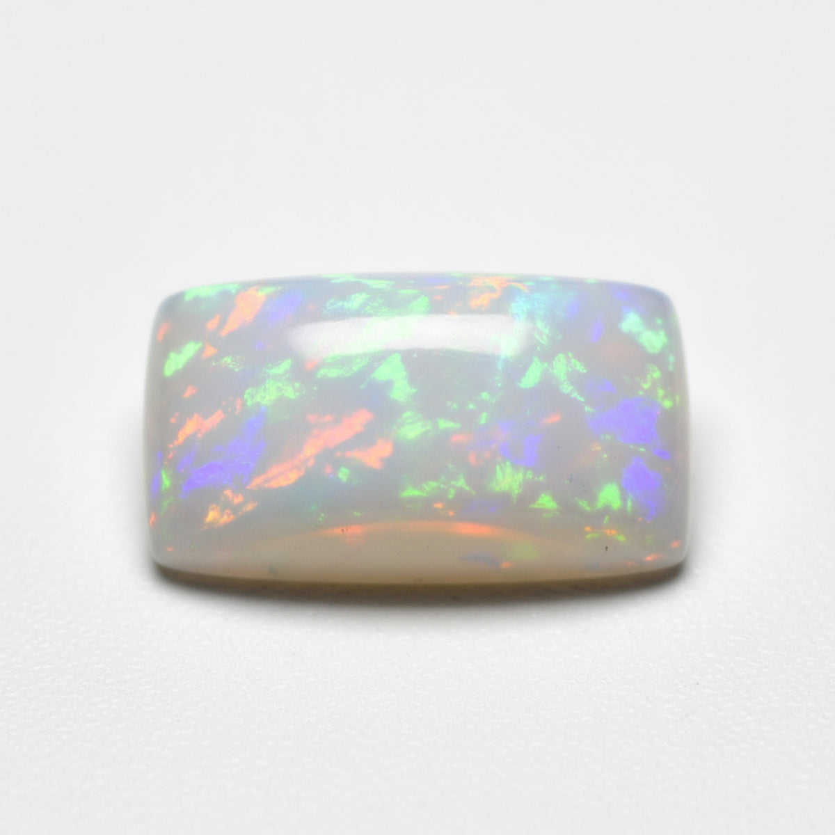 Created Opal 1PC Medium 7x14 MM Baguette Cabochon White Brilliant semi Precious Precious Gemstone