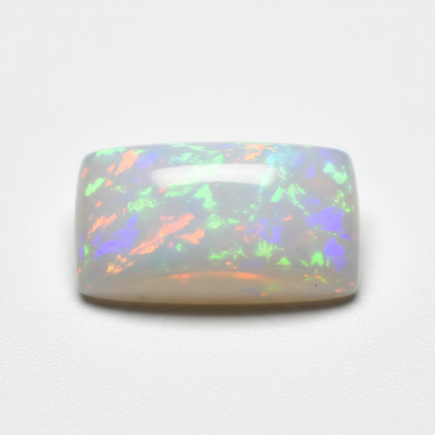 Created Opal 1PC Large 8x16 MM Baguette Cabochon White Sparkling semi Precious Gems Immagine principale del prodotto