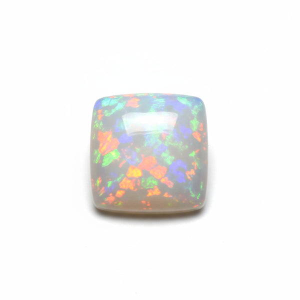 Created Opal 1PC Large 10x10 MM Cushion Cabochon White Shine semi Precious Loose Gemstones