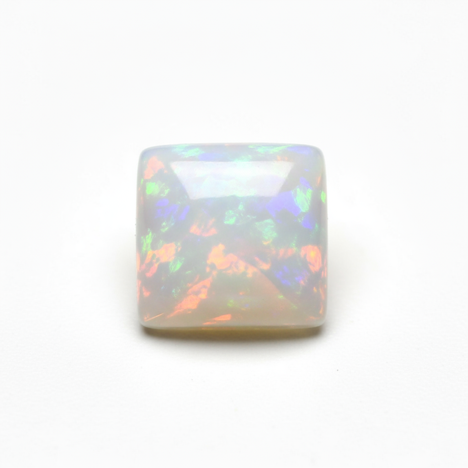 Created Opal 1PC Large 11x11 MM Cushion Cabochon White Fine semi Precious Semi Precious Gemstone Immagine secondaria del prodotto
