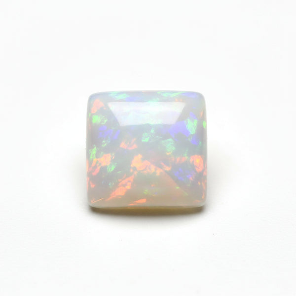 Created Opal 1PC Large 11x11 MM Cushion Cabochon White Fine semi Precious Semi Precious Gemstone