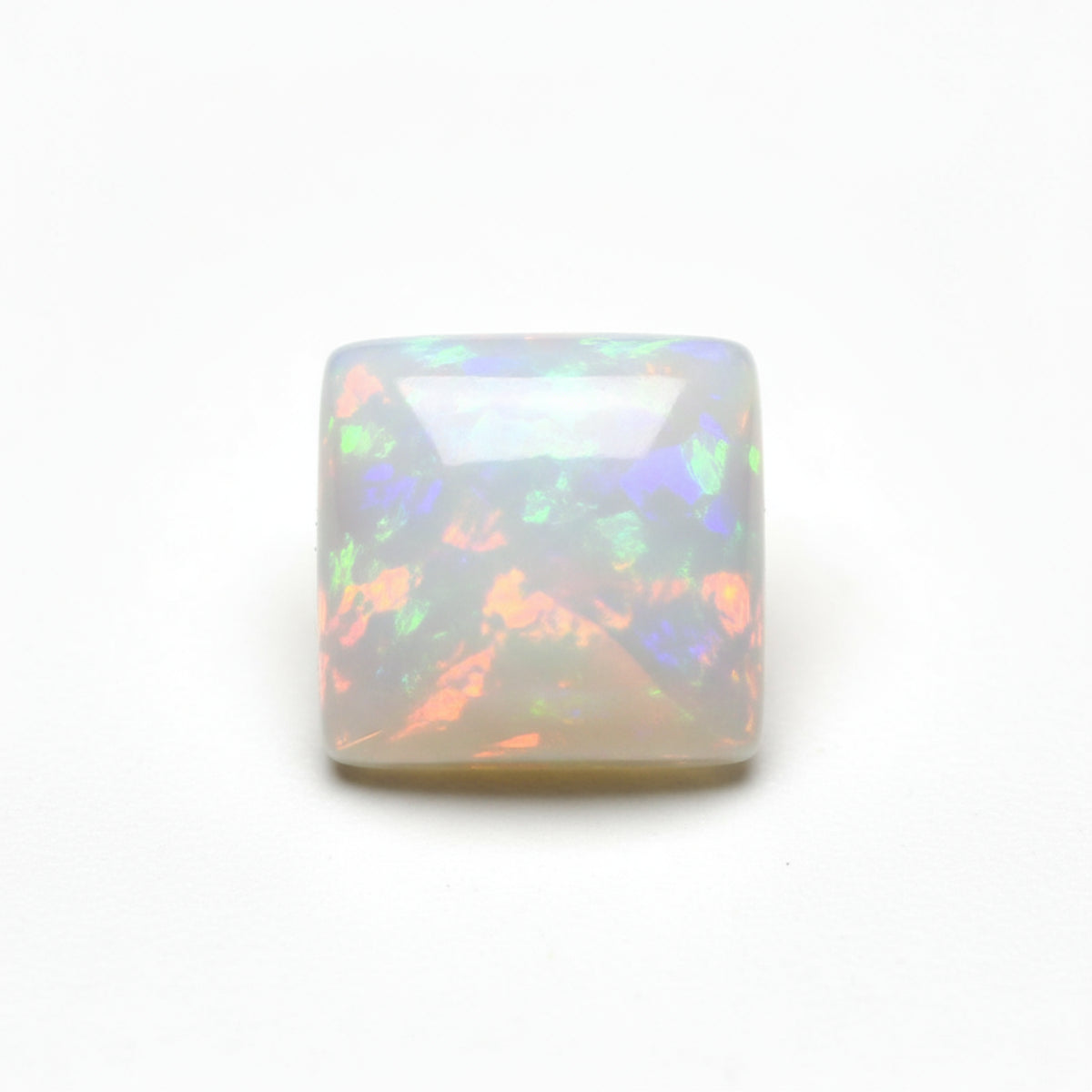 Created Opal 10PC Tiny 4x4 MM Cushion Cabochon White Brilliant semi Precious Loose Gemstones
