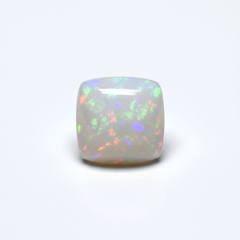 Created Opal 10PC Tiny 4x4 MM Cushion Cabochon White Brilliant semi Precious Loose Gemstones