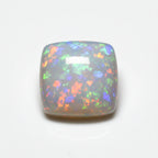 Created Opal 1PC Tiny 6x6 MM Cushion Cabochon White Polished semi Precious Precious Gemstone