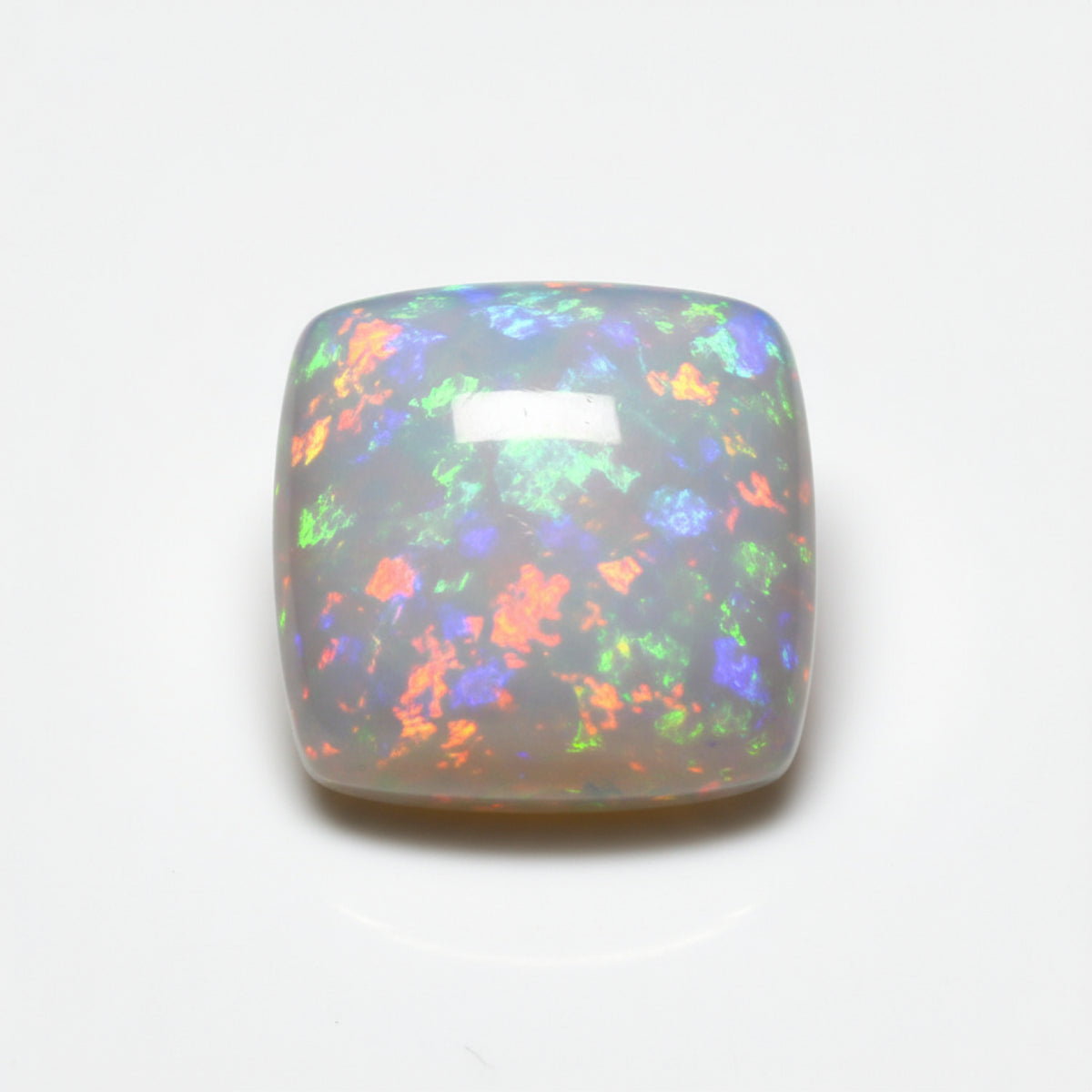 Created Opal 1PC Tiny 6x6 MM Cushion Cabochon White Polished semi Precious Precious Gemstone