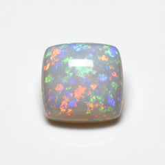 Created Opal 1PC Tiny 6x6 MM Cushion Cabochon White Polished semi Precious Precious Gemstone