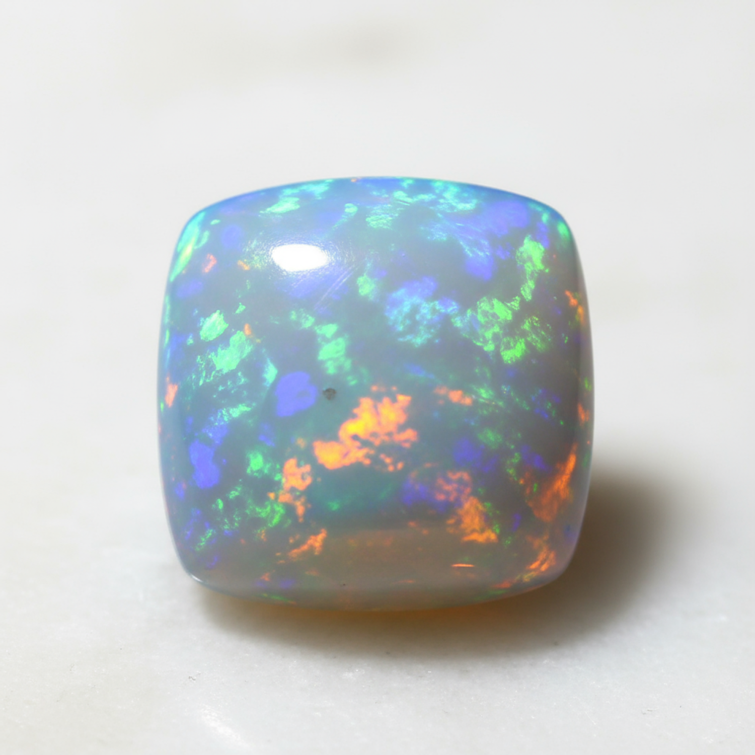 1 Stück Opal, winziger 6x6 MM Kissen-Cabochon, weiß poliert, Halbedelstein Zweitbild