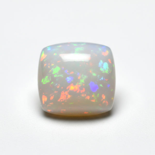 Created Opal 1PC Small 8x8 MM Cushion Cabochon White Luster semi Precious Loose Gems