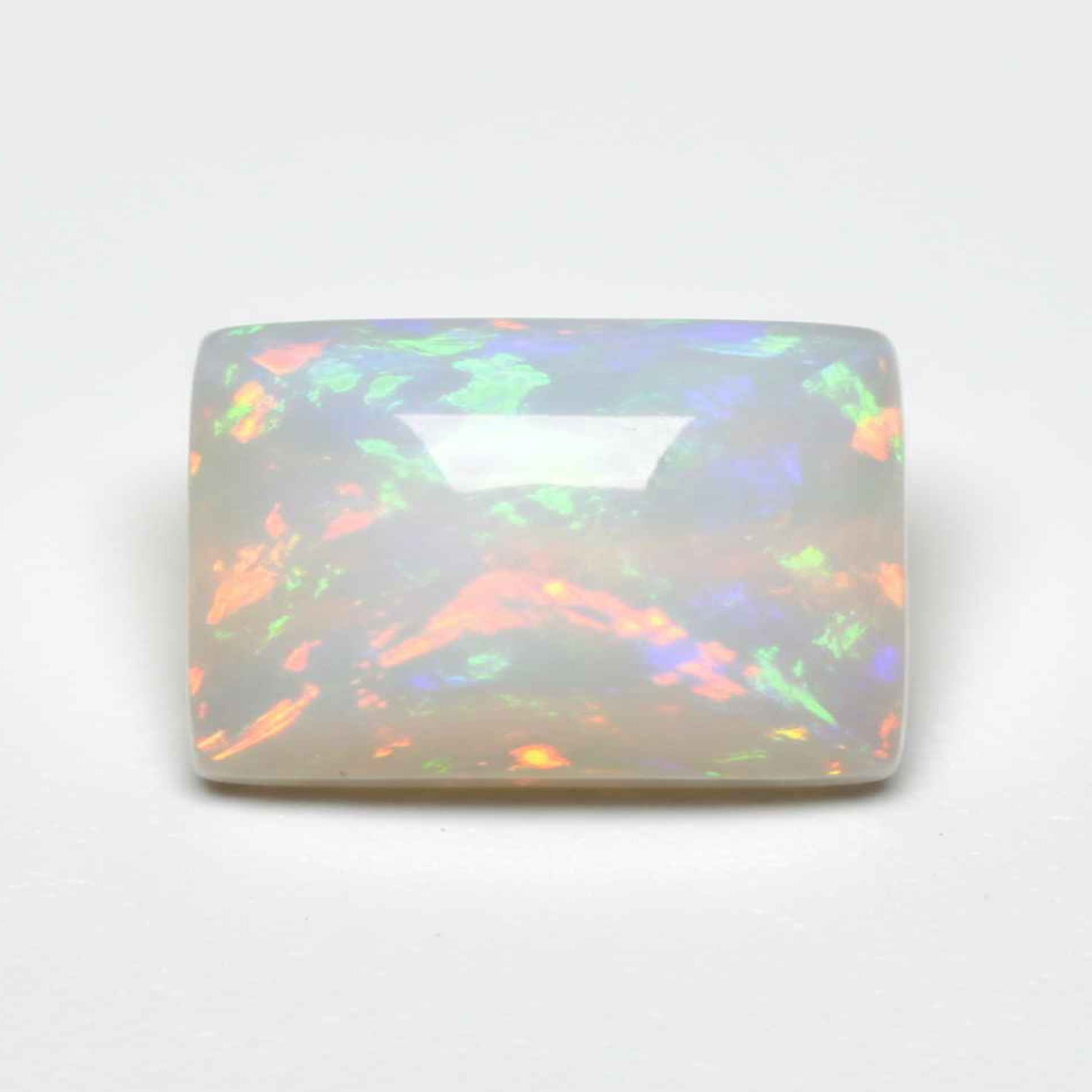 1 Stück Opal, winziger 5x7 MM Smaragd-Cabochon, weißer Glanz, Halbedelsteine, lose Edelsteine Zweitbild