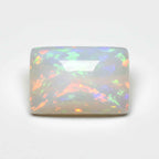 Created Opal 1PC Small 6x8 MM Emerald Cabochon White Lustrous semi Precious Loose Gemstone
