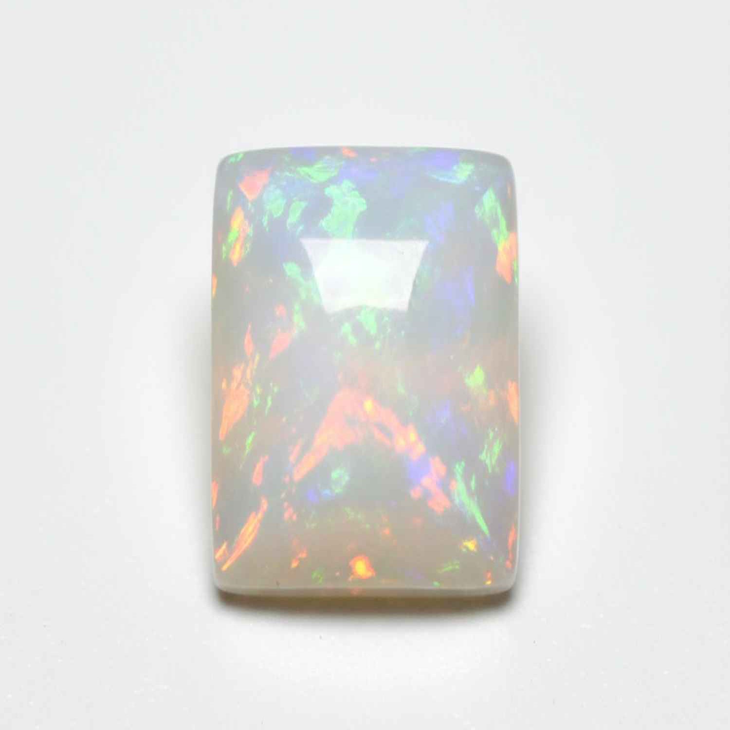 Created Opal 1PC Small 6x9 MM Emerald Cabochon White Shine semi Precious Loose Gemstones Immagine secondaria del prodotto