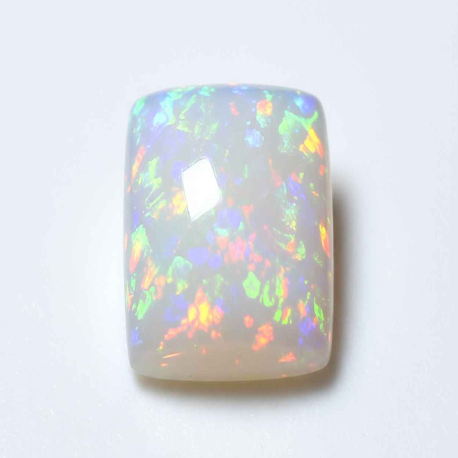 Created Opal 1PC Medium 7x10 MM Emerald Cabochon White High-Quality semi Precious Precious Gemstone