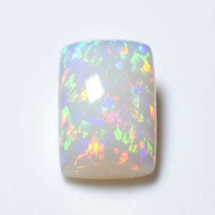 Created Opal 1PC Medium 7x10 MM Emerald Cabochon White High-Quality semi Precious Precious Gemstone