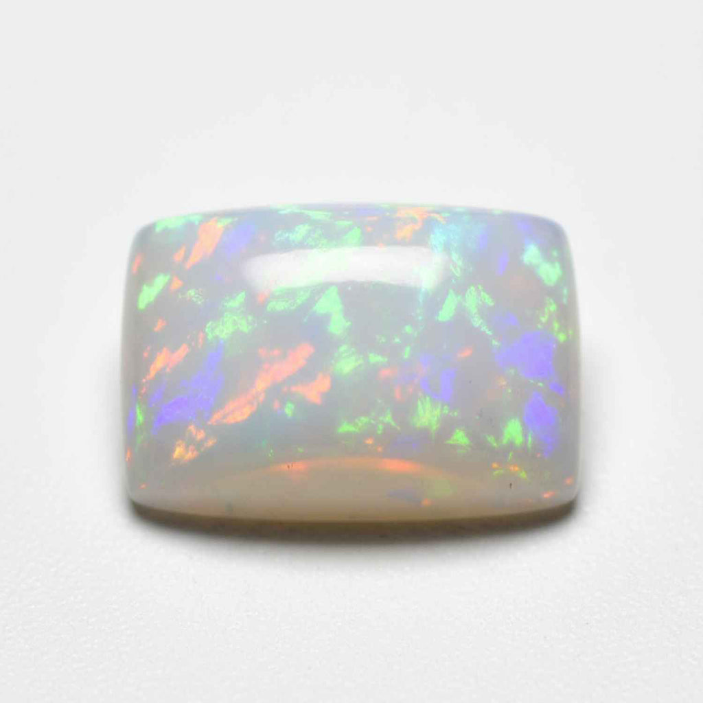 Created Opal 1PC Medium 7x10 MM Emerald Cabochon White High-Quality semi Precious Precious Gemstone