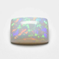 Created Opal 1PC Small 7x9 MM Emerald Cabochon White Fine semi Precious Semi Precious Gemstone