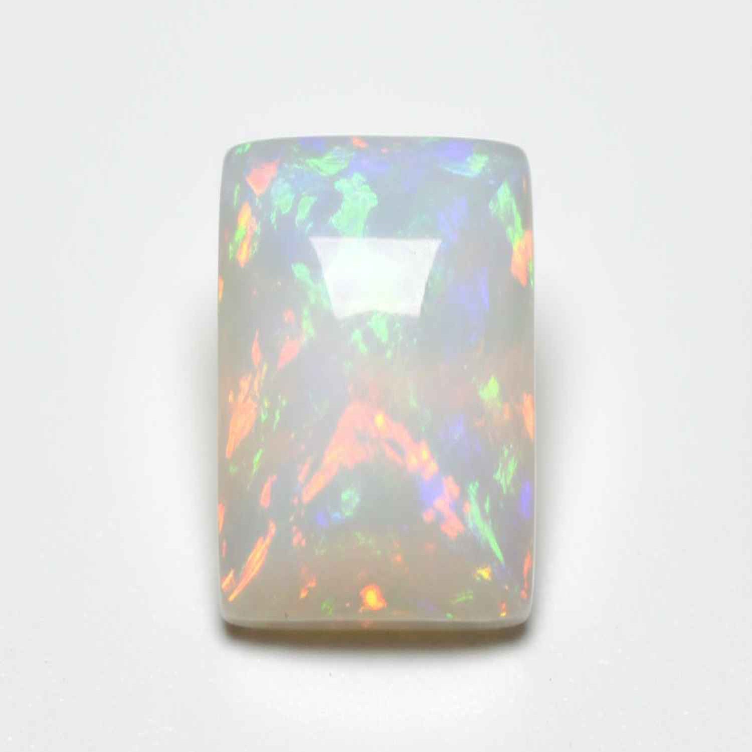 Created Opal 1PC Medium 8x10 MM Emerald Cabochon White Natural semi Precious Gems Imagen principal del producto
