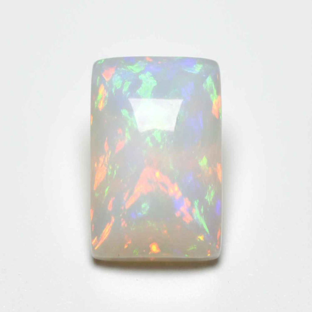 Created Opal 1PC Medium 8x10 MM Emerald Cabochon White Natural semi Precious Gems