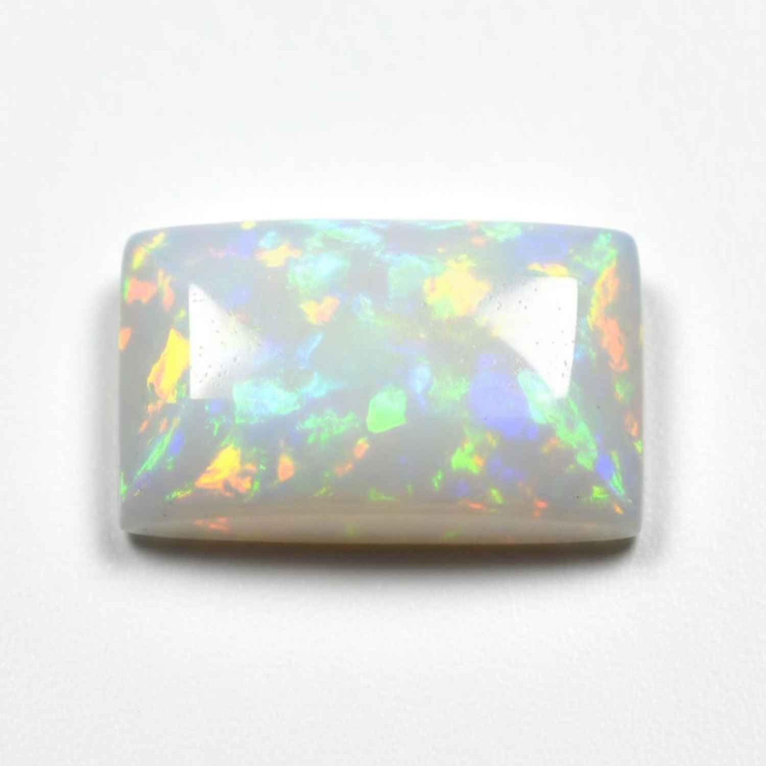 Created Opal 1PC Large 8x12 MM Emerald Cabochon White Superior semi Precious Loose Gemstone