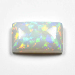 Created Opal 1PC Large 8x12 MM Emerald Cabochon White Superior semi Precious Loose Gemstone