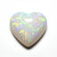 Created Opal 1PC Large 11x11 MM Heart Cabochon White Polished semi Precious Precious Gemstone