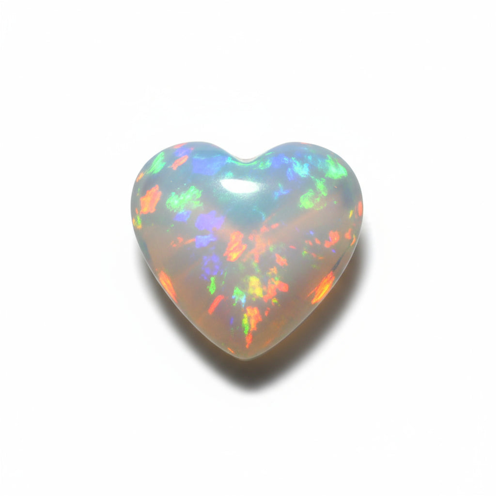 Created Opal 10PC Tiny 3x3 MM Heart Cabochon White High-Quality semi Precious Loose Gemstones