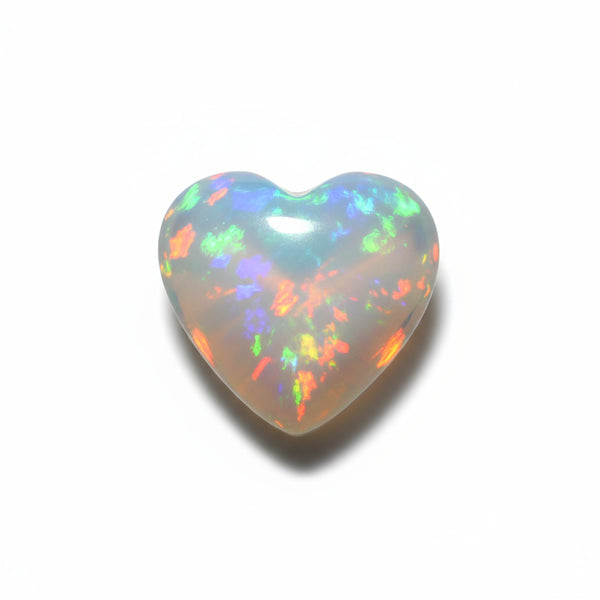 Created Opal 10PC Tiny 3x3 MM Heart Cabochon White High-Quality semi Precious Loose Gemstones