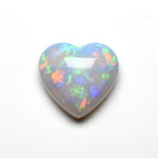 Created Opal 10PC Tiny 4x4 MM Heart Cabochon White Natural semi Precious Semi Precious Gemstone