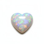 Created Opal 10PC Tiny 5x5 MM Heart Cabochon White Genuine semi Precious Precious Gemstone