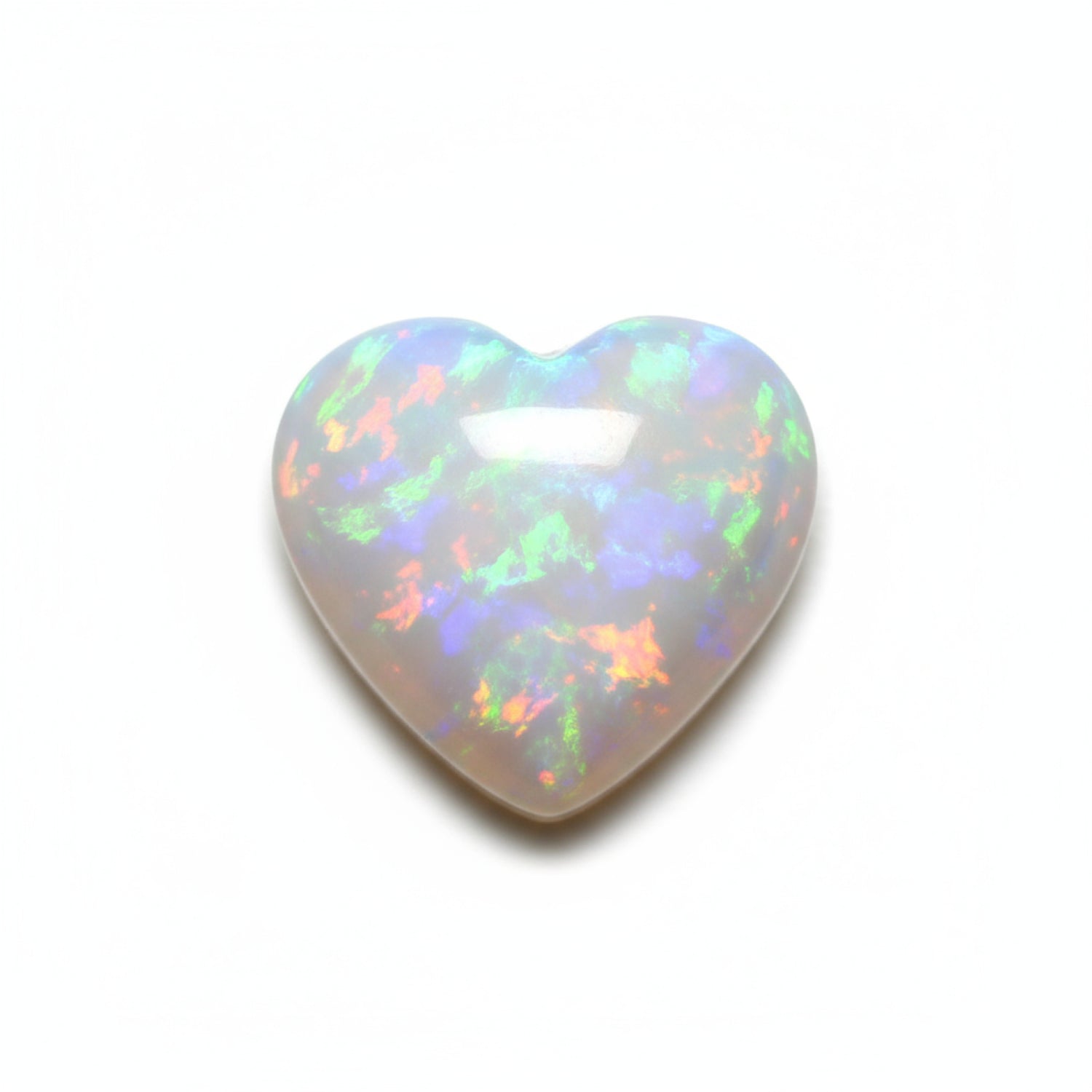 Created Opal 10PC Tiny 5x5 MM Heart Cabochon White Genuine semi Precious Precious Gemstone