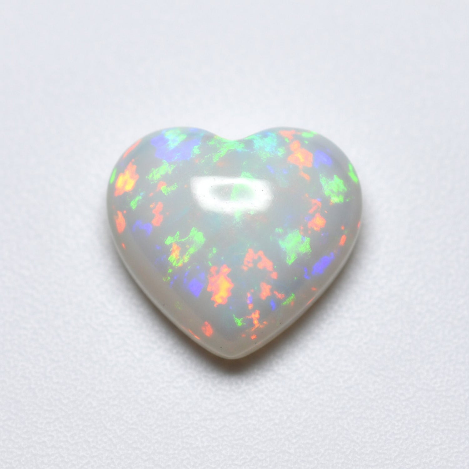 Created Opal 10PC Tiny 5x5 MM Heart Cabochon White Genuine semi Precious Precious Gemstone