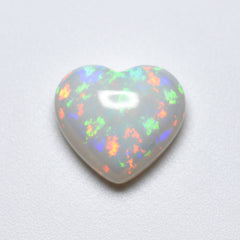 Created Opal 10PC Tiny 5x5 MM Heart Cabochon White Genuine semi Precious Precious Gemstone