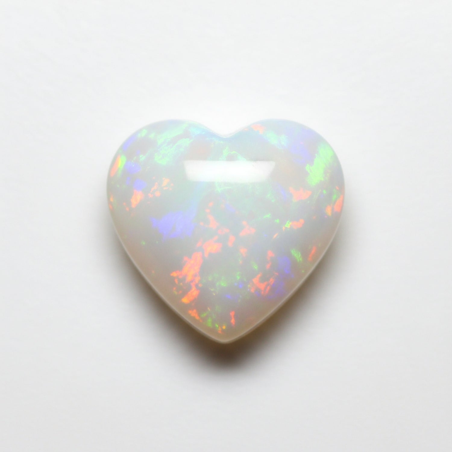 Created Opal 1PC Tiny 6x6 MM Heart Cabochon White Superior semi Precious Gems