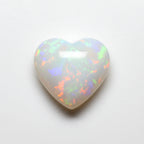 Created Opal 1PC Tiny 6x6 MM Heart Cabochon White Superior semi Precious Gems