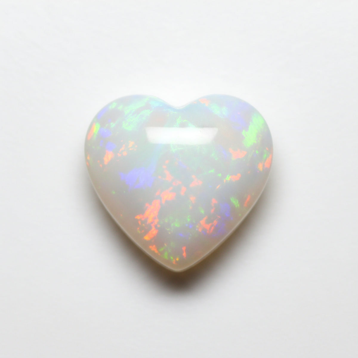 Created Opal 1PC Tiny 6x6 MM Heart Cabochon White Superior semi Precious Gems