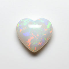 Created Opal 1PC Tiny 6x6 MM Heart Cabochon White Superior semi Precious Gems